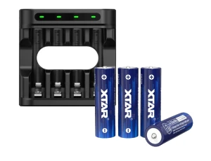 Zestaw XTAR: Ładowarka L4 NEW AA/AAA 1,5V Li-ION + Akumulatory XTAR 14500-1.5V 4150mWh Li-ION AA
