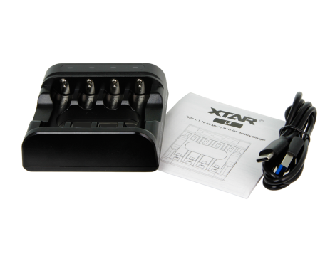 Zestaw XTAR: Ładowarka L4 NEW AA/AAA 1,5V Li-ION + Akumulatory XTAR 14500-1.5V 3300mWh Li-ION AA - 3