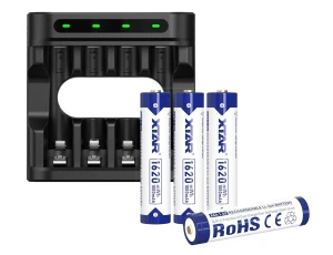 Zestaw XTAR: Ładowarka L4 NEW AA/AAA 1,5V Li-ION + Akumulatory XTAR 10440-1.5V 1620mWh Li-ION AAA