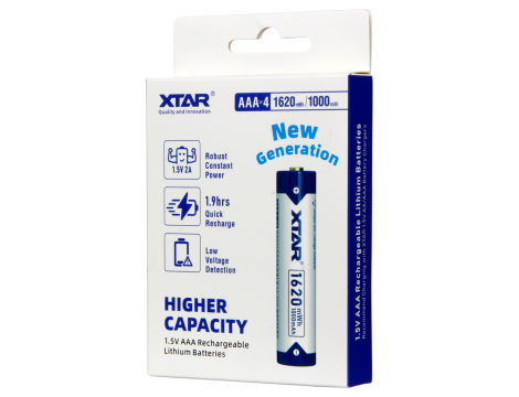 Zestaw XTAR: Ładowarka L4 NEW AA/AAA 1,5V Li-ION + Akumulatory XTAR 10440-1.5V 1620mWh Li-ION AAA - 7