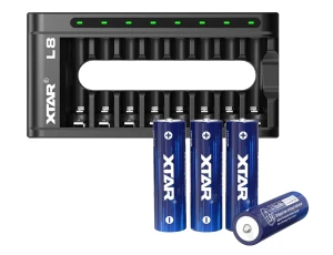 Zestaw XTAR: Ładowarka XTAR L8 AA/AAA 1,5V Li-ION + Akumulatory XTAR 14500-1.5V 4150mWh Li-ION AA