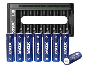 Zestaw XTAR: Ładowarka XTAR L8 AA/AAA 1,5V Li-ION + Akumulatory XTAR 14500-1.5V 4150mWh Li-ION AA