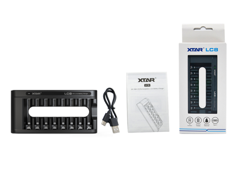 Zestaw XTAR: Ładowarka XTAR LC8 AA/AAA 1,5V Li-ION + Akumulatory XTAR 14500-1.5V 4150mWh Li-ION AA - 4
