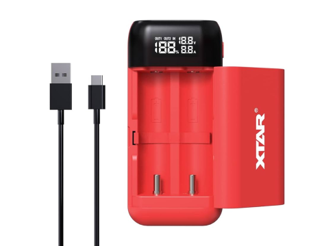 Ładowarka XTAR PB2SL RED 18650/21700 - 4