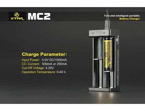 Charger XTAR MC2-C for 18650/26650 USB Li-Ion 2 chanels - 12