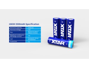 XTAR 18650-350PCM 3500mAh Li-ION - 2 XTAR 18650-350PCM 3500mAh Li-ION - 2