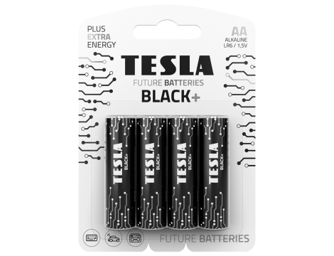 Alkaline battery  LR6 TESLA BLACK+B4