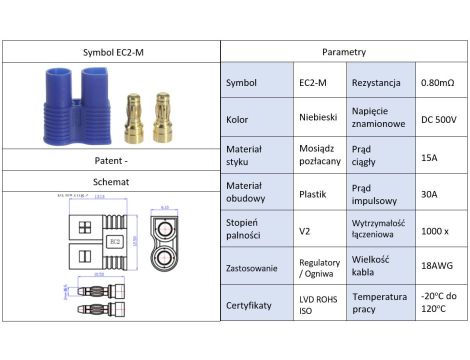 Amass EC2-M male 15/30A connector - 4