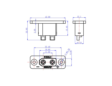 Amass XT90E-M male connector - 6