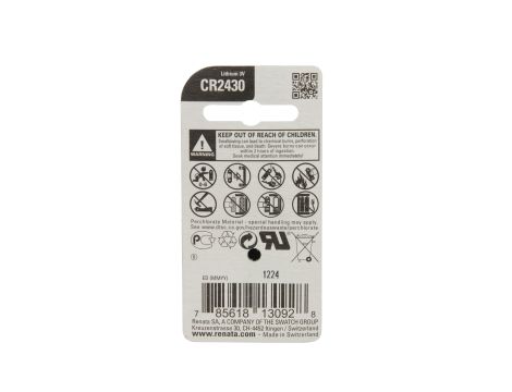 Lithium battery CR2430 285mAh 3V RENATA - 2