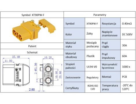 Amass XT90PW-F connector - 6