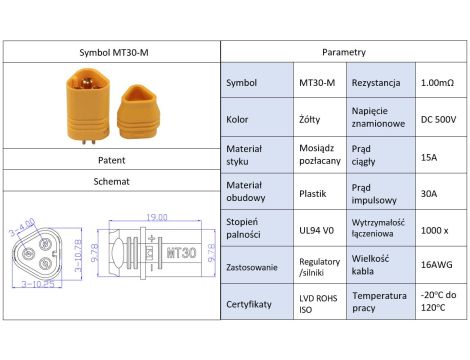 Złącze Amass MT30-M - 4