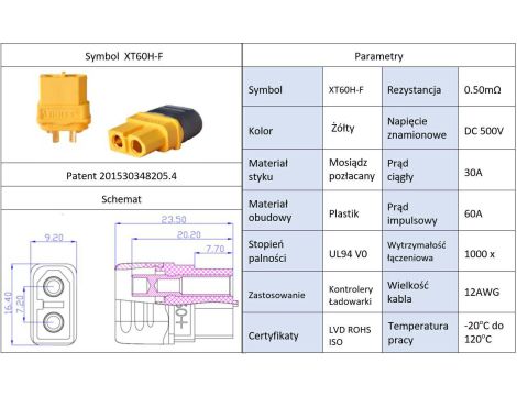 Amass XT60H-F connector - 9