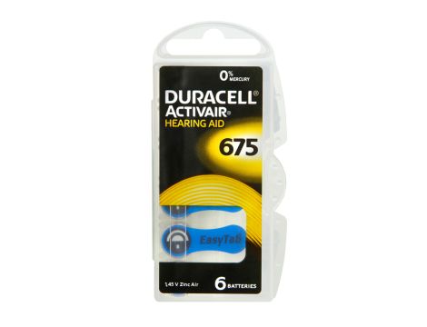 Hearing Aid Battery DA675 600mAh DURACELL