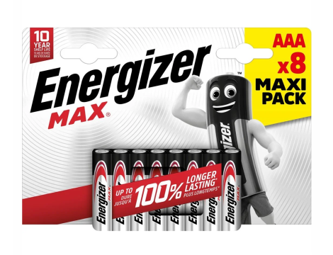 Alkaline battery LR03 ENERGIZER MAX B8 1.5V.