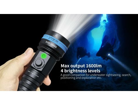 Diving Flashlight XTAR D26 1600S - 18