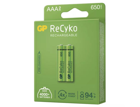 GP Recyko New R03/AAA 650mAh Series B2 - 2