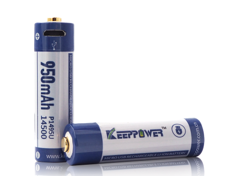 KEEPPOWER ICR14500-95PCM 950mAh Li-ION m-USB