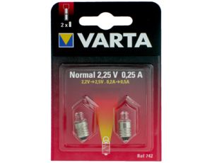 742 2,25V 0,25A ZW.  VARTA B2