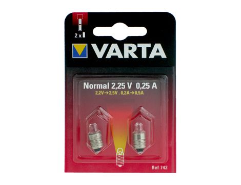 742 2,25V 0,25A ZW.  VARTA B2