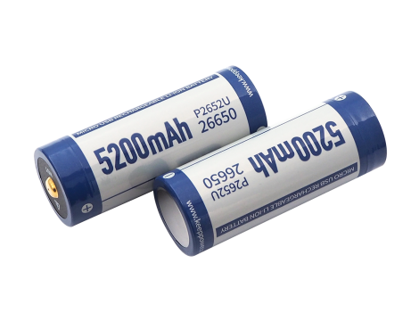 KEEPPOWER ICR26650-520PCM 5200mAh Li-ION m-USB - 4