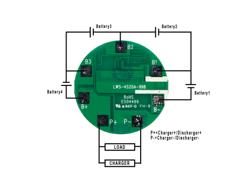 PCM-4S20A-998 for 14,8V Li-ion PCM 20A/20A 41mm - 3