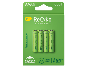 GP Recyko New R03/AAA 650mAh Series B4