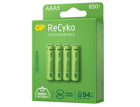 GP Recyko New R03/AAA 650mAh Series B4 - 2