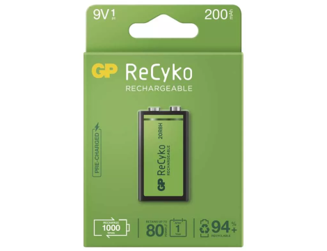 GP Recyko New 6F22/9V 200mAh Series 8,4V