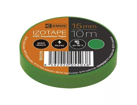 Insulating tape PVC 15/10 green EMOS