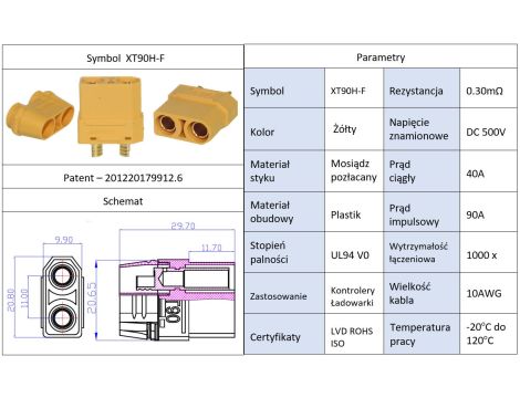 Amass XT90H-F connector - 4